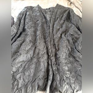 Eileen Fisher Silk Texture Jacket M Pewter Gray